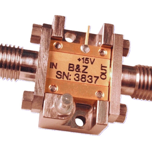 B&Z Technologies representative RF amplifier housing; actual model appearance and connector configuration may vary.