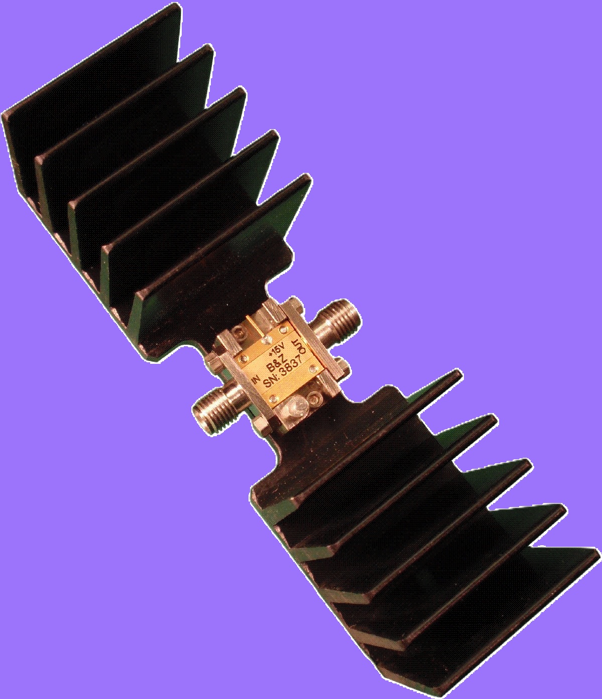 B&Z official amplifier heatsink configuration, representative B&Z packaging only